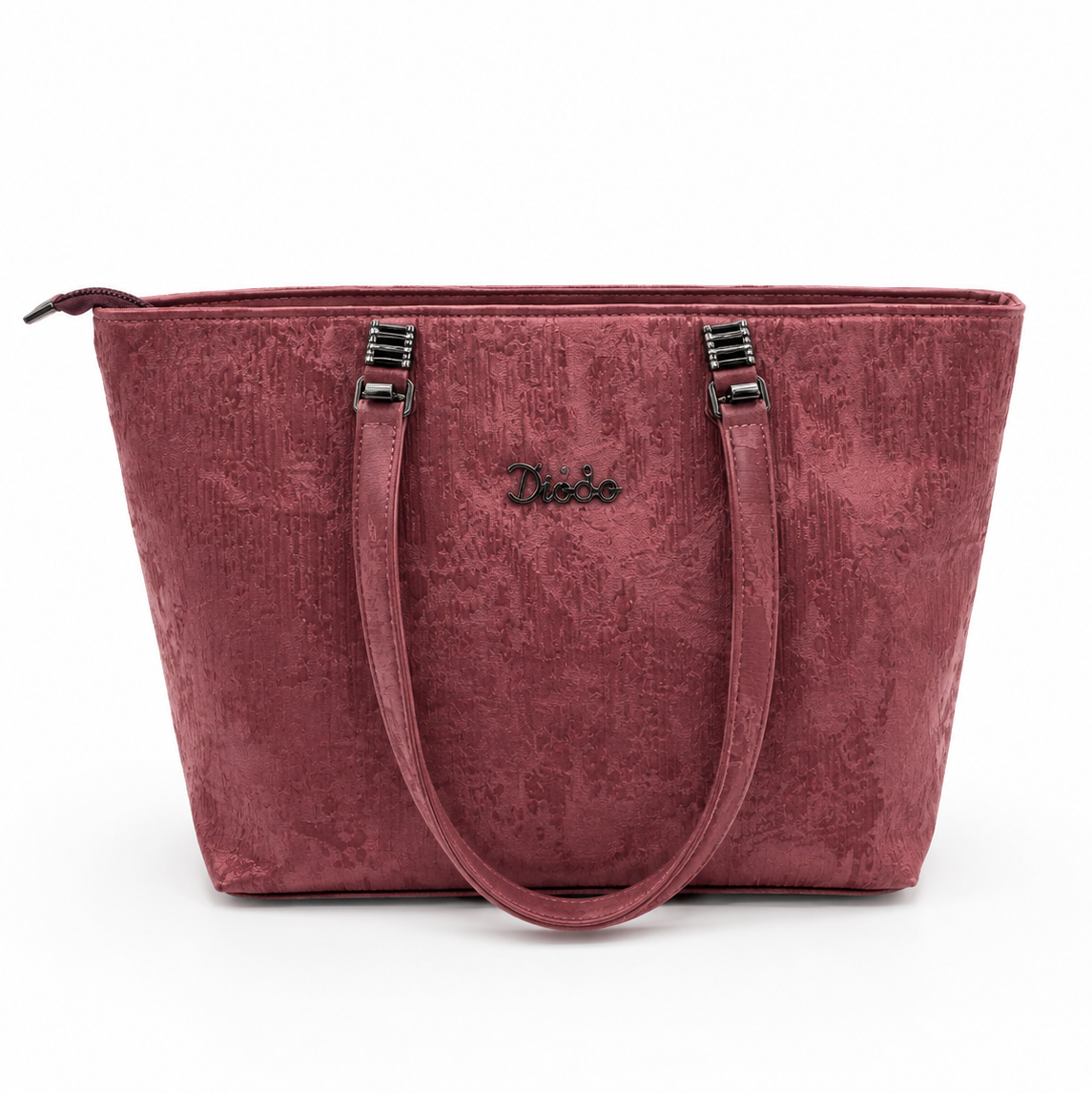 Elegant Dusty Rose Textured Tote Bag | Pouchit
